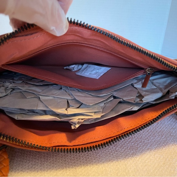 Calin Collection Wristlet.Beautiful Burnt Orange, Vegan Leather With Fringe. NWT - Picture 6 of 12